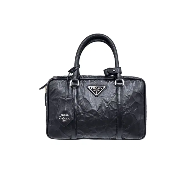 PRADA 프라다 미디엄 앤티크 나파 가죽 탑 핸들 백 1BB092