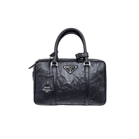 PRADA 프라다 미디엄 앤티크 나파 가죽 탑 핸들 백 1BB092
