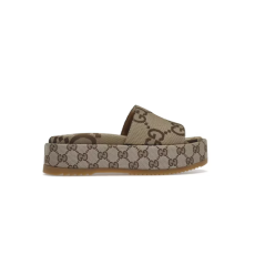 44위 GUCCI 구찌 안젤리나 캔버스 플랫폼 슬라이드 슬리퍼