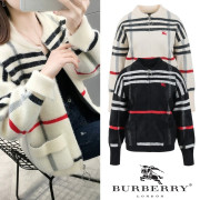 BURBERRY 버버리 기마자수 캐시미어 니트 집업