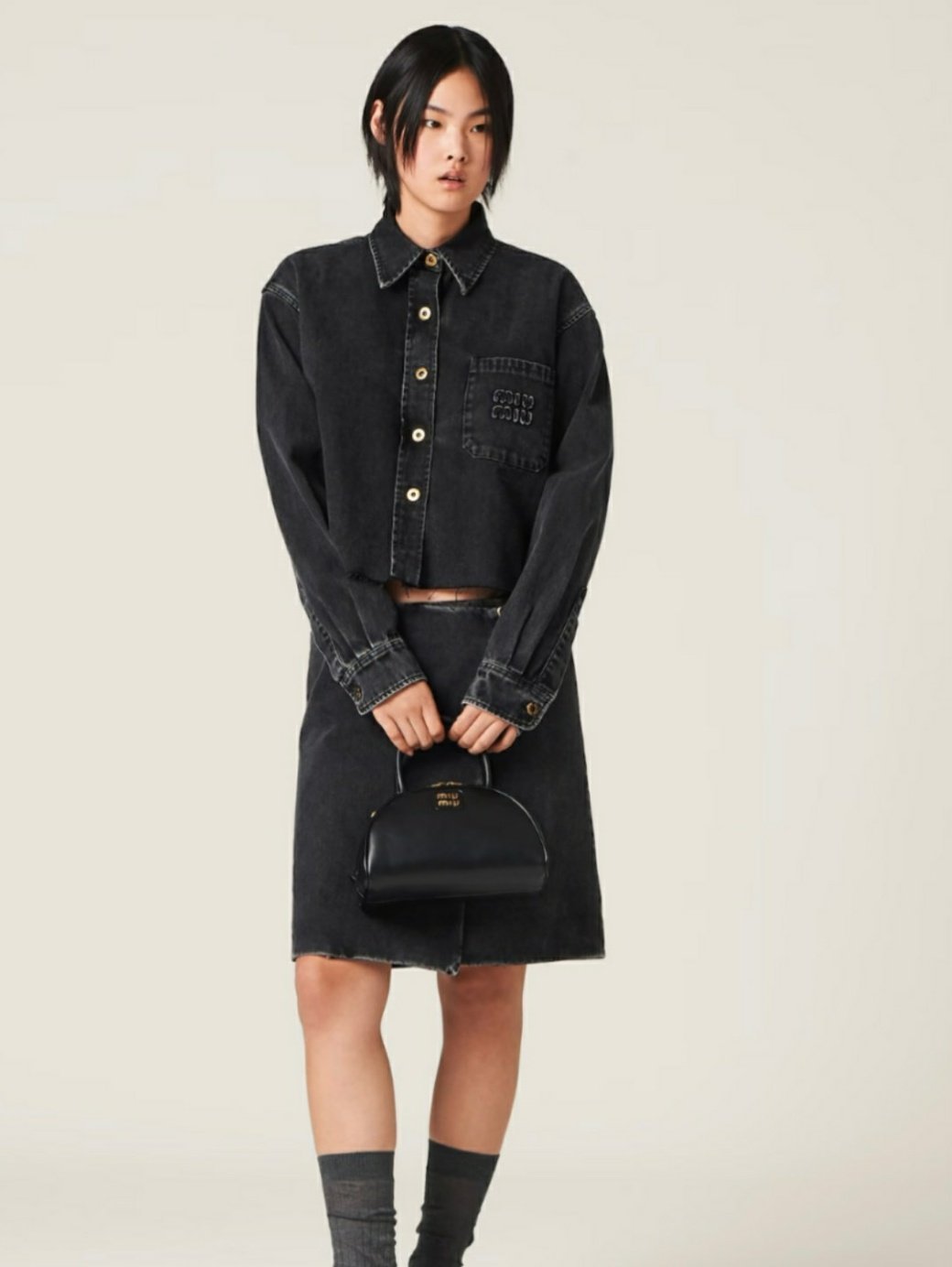 MIUMIU 미우미우 크롭 데님 자켓 2COLOR