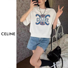 ●8월 판매 16위● CELINE 셀린느 멀티컬러 5부 맨투맨 3COLOR