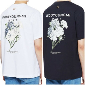●8월 판매 3위● WOOYOUNGMI 우영미 플라워 백로고 반팔 티셔츠
