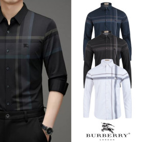●8월 판매 18위● BURBERRY 버버리 패턴 스퀘어 기마자수 실켓 셔츠
