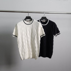 ●8월 판매 2위● BOTTEGA VENETA 보테가베네타 엠보패턴 라운드 반팔 니트