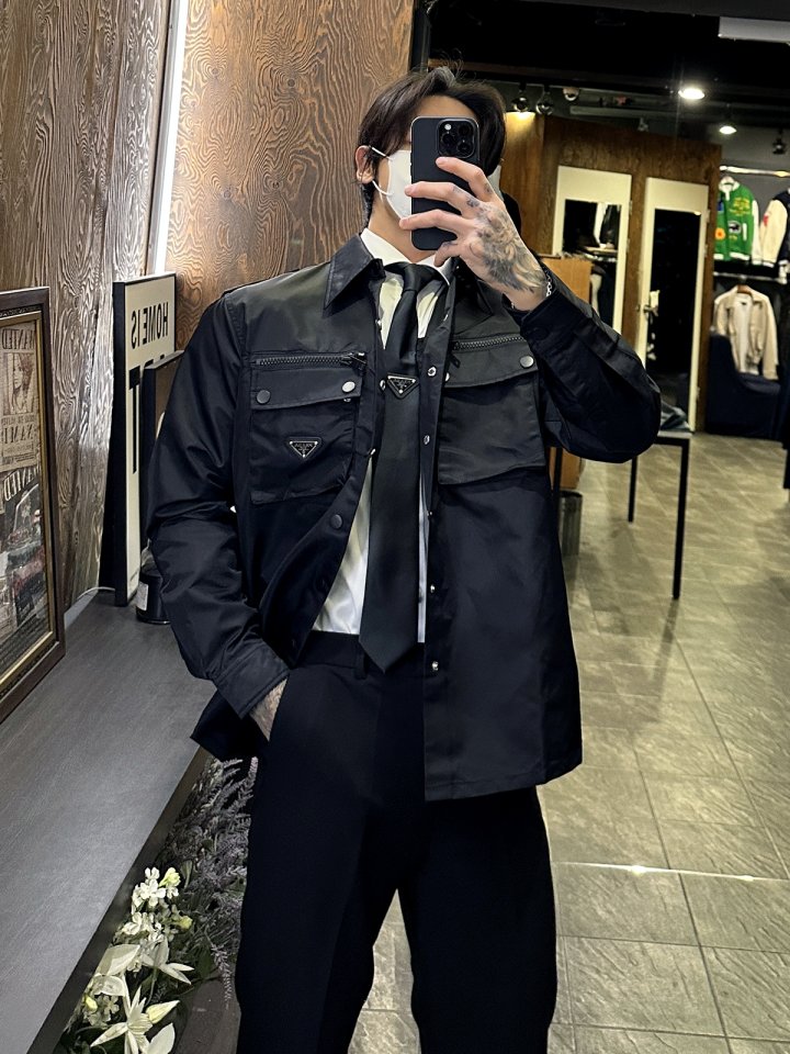 PRADA 프라다 개버딘 리나일론 타이