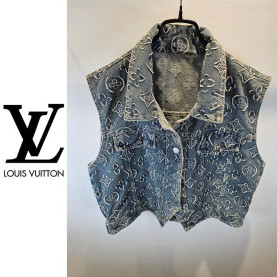 ●8월 판매 9위● LOUIS VUITTON 루이비통 자카드 빈티지 데님베스트
