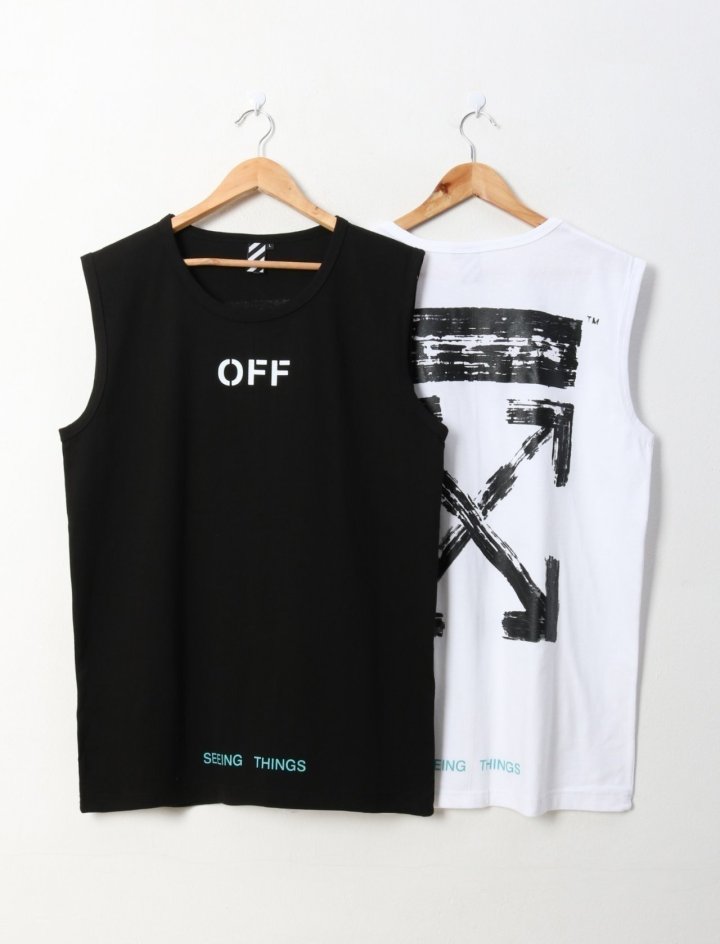 ●8월 판매 15위● OFF-WHITE 오프화이트 슬리브리스