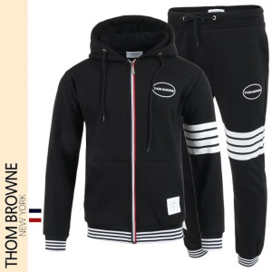 THOM BROWNE 톰브라운 사선 시보리 후드 집업 셋업 2COLOR