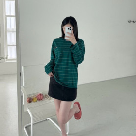 MIUMIU 미우미우 여성 스트라이프 롱 슬리브 2COLOR