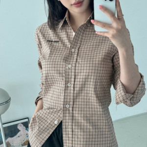 MIUMIU 미우미우 여성 체크 셔츠