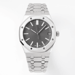 AUDEMARS PIGUET 오데마피게 로얄오크 50주년 한정판 그레이 텍스처 다이얼 스틸 SS 브레이슬릿 41mm 15510ST