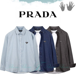 PRADA 프라다 오버핏 데님 셔츠 3COLOR