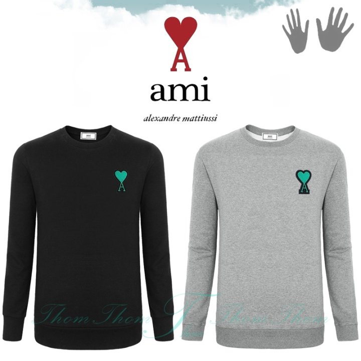 AMI 아미 그린하트 맨투맨