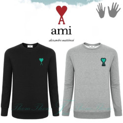 AMI 아미 그린하트 맨투맨