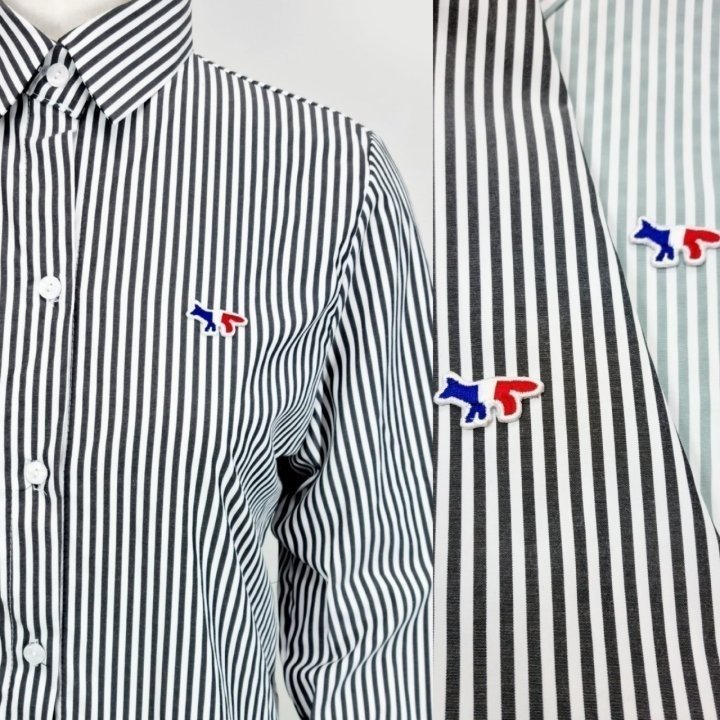 MAISON KITSUNE 메종키츠네 트리컬러 스트라이프 셔츠