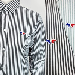 MAISON KITSUNE 메종키츠네 트리컬러 스트라이프 셔츠