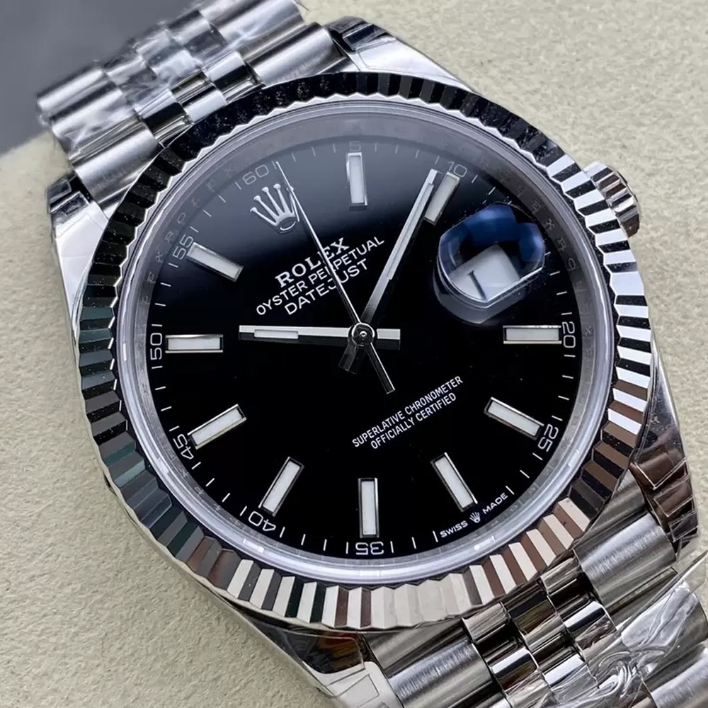 ROLEX 로렉스 데이저스트 검판 다이얼 바인덱스 SS 쥬빌레 41mm 126334
