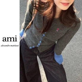 AMI 아미 컬러풀 소매 배색 가디건 3COLOR