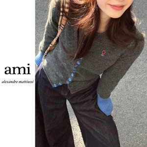 ●12월 판매 10위● AMI 아미 컬러풀 소매 배색 가디건 3COLOR