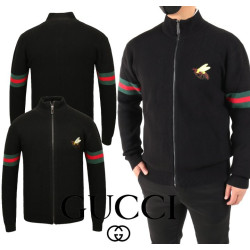 GUCCI 구찌 비 패치 하이넥 울니트 집업