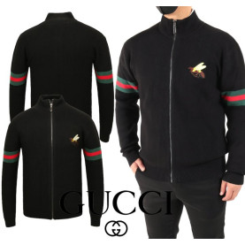 GUCCI 구찌 비 패치 하이넥 울니트 집업