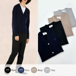 AMI 아미 드 꾀흐 까마이외 자수 니트 가디건