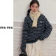 MIUMIU 미우미우 브이넥 스트라이프 니트 2COLOR