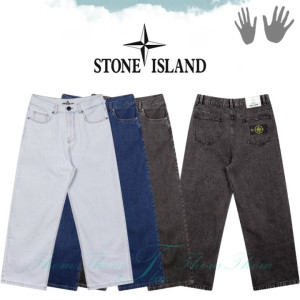 STONE ISLAND 스톤아일랜드 와이드 워싱 데님 팬츠