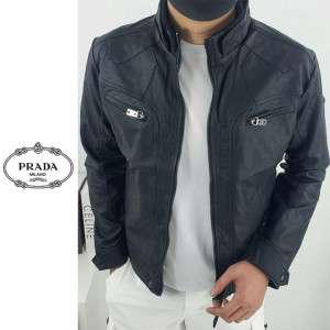 PRADA 프라다 카라리스 레더 지퍼 자켓