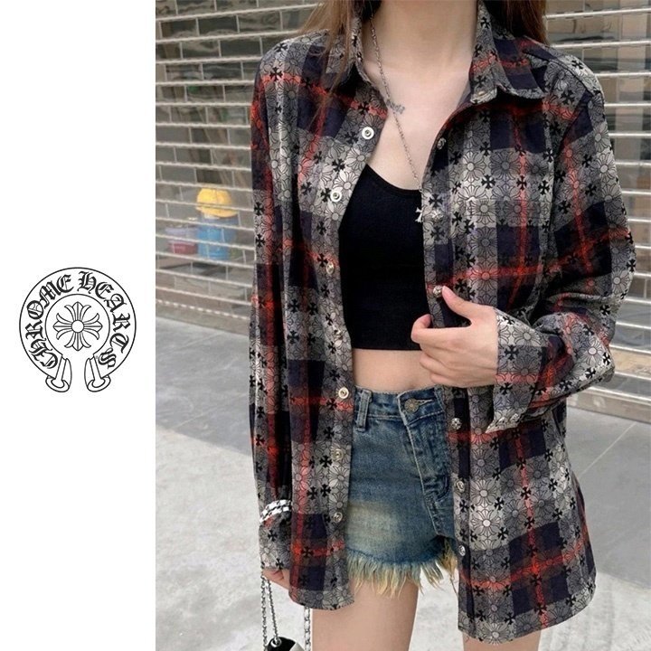 CHROME HEARTS 크롬하츠 크로스 패턴 체크 셔츠 2COLOR