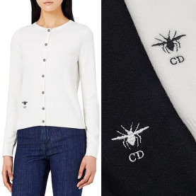 DIOR 디올 꿀벌자수 라운드 가디건