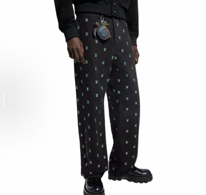 LOUIS VUITTON 루이비통 블라종 그라디언트 엠브로이더드 데님 팬츠