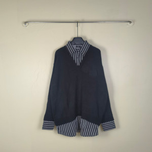 BALENCIAGA 발렌시아가 레이어드 셔츠 니트 2COLOR