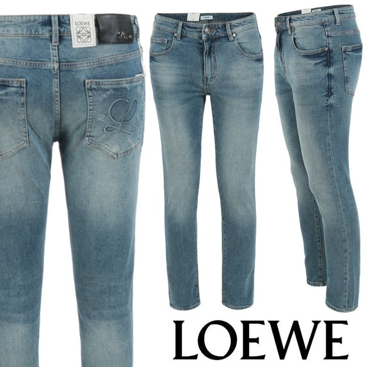 LOEWE 로에베 스티치 엠보 워싱 슬림 일자진