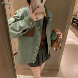 LOEWE 로에베 레더포켓 데님 자켓