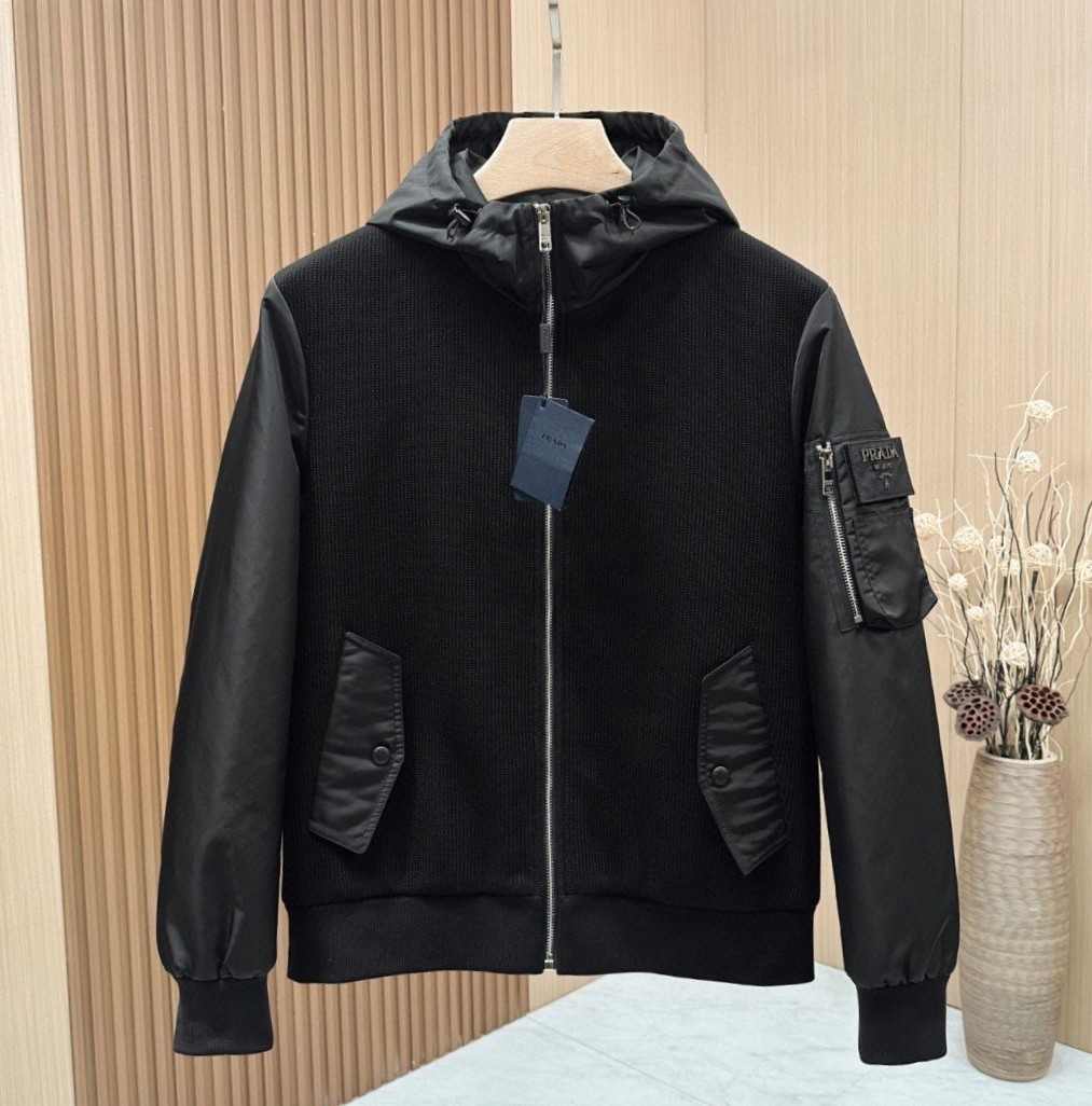 PRADA 프라다 패치 후드집업 자켓
