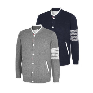 THOM BROWNE 톰브라운 사선 니트 단추 가디건