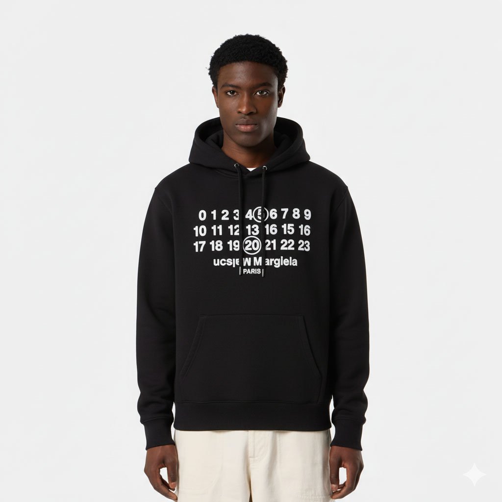 MAISON MARGIELA 메종마르지엘라 넘버레터링 코튼 후드티 2COLOR