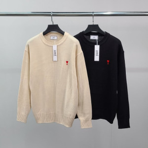 AMI 아미 스몰하트자수 클래식 니트