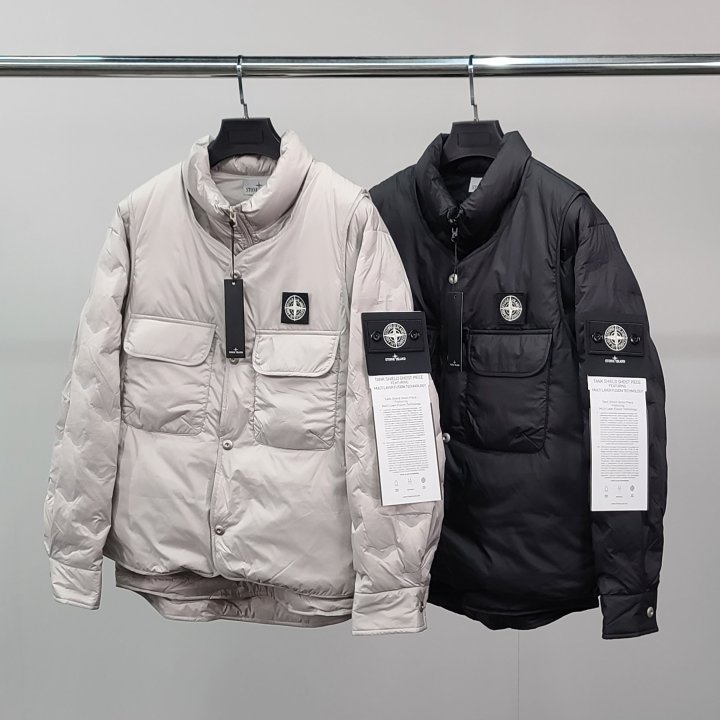 STONE ISLAND 스톤아일랜드 와펜 레이어드 패딩 자켓