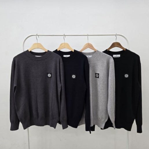STONE ISLAND 스톤아일랜드 캐시 자수로고 니트 긴팔