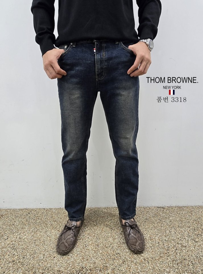 THOM BROWNE 톰브라운 스판 슬림 청바지