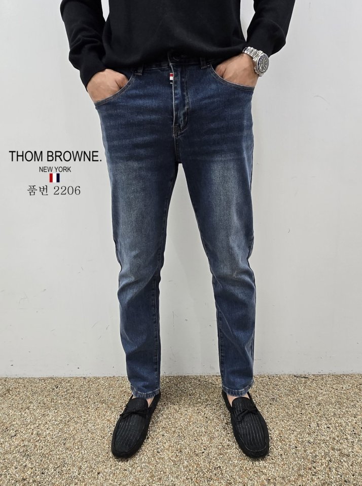 THOM BROWNE 톰브라운 스판 슬림 청바지