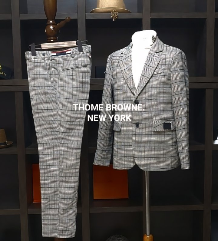 THOM BROWNE 톰브라운 뉴욕 글렌체크 삼선 슈트 셋트