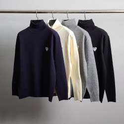 COMME DES GARCONS 꼼데가르송  화이트와펜 터틀넥 니트