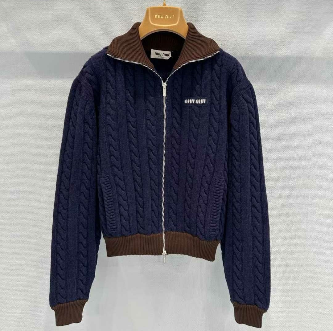  MIUMIU 미우미우 라펠 스웨터 자켓
