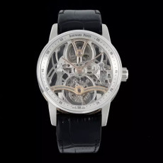 AUDEMARS PIGUET 오데마피게 코드 11.59 투르비옹 스켈레톤 실버 다이얼 스틸 블랙 가죽 스트랩 41mm 26600CR