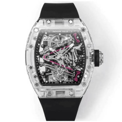 RICHARD MILLE 리차드밀 부바왓슨 투명 투르비옹 스켈레톤 다이얼 블랙 러버밴드 RM38-02