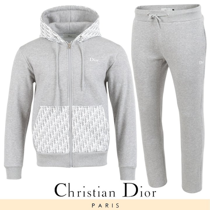 DIOR 디올 오블리크 배색 후드 집업 셋업